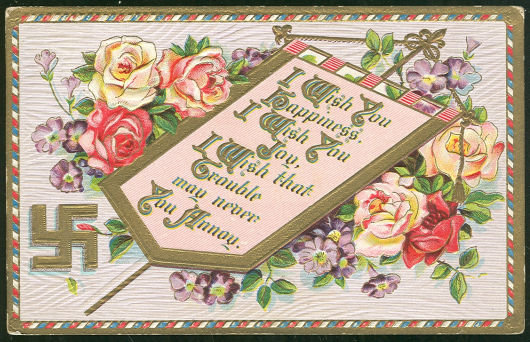 Greetings Postcard with Flowers To Wish You Happiness