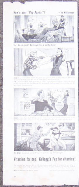 1940 Kellogg's Pep Cereal Magazine Advertisment