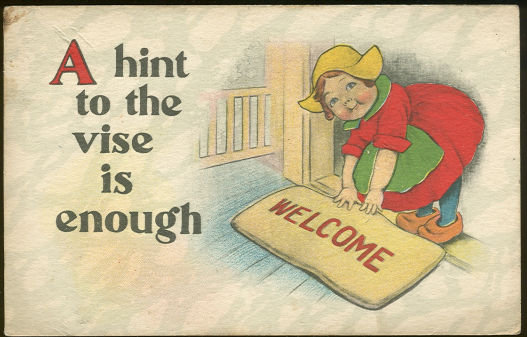 Little Dutch Girl Wishing You Welcome 1915 Postcard