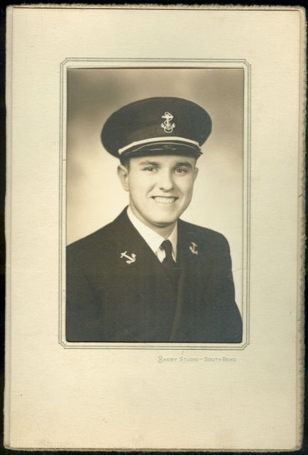 Vintage Framed Photograph of Young Man in Naval Uniform