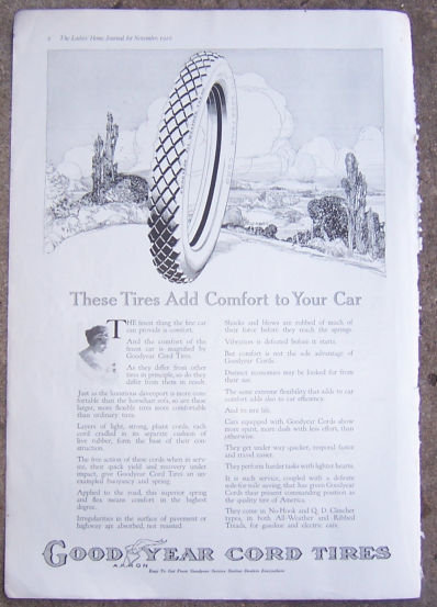 Goodyear Cord Tires, Akron 1916 Magazine Advertisement