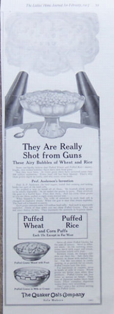 Quaker Oats Puffed Wheat and Rice 1917 Advertisement