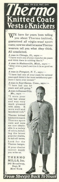 Thermo Knitted Coats 1925 Magazine Advertisement