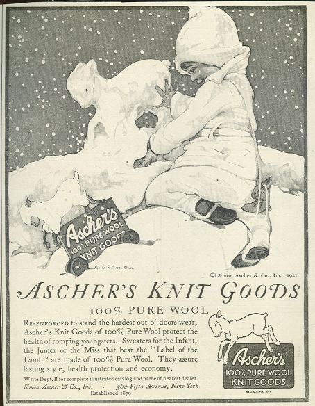Ascher's Knit Goods 1921 Magazine Advertisement