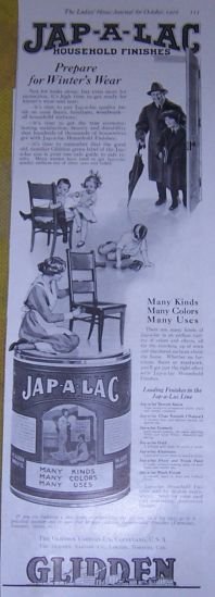 Jap-A-Lac Household Finishes 1916 Advertisement