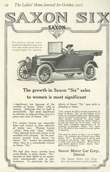 Women Drivers Prefer Saxon Six 1916 Advertisement