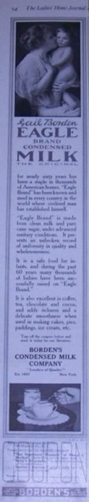 Eagle Brand Condensed Milk 1916 Magazine Advertisement