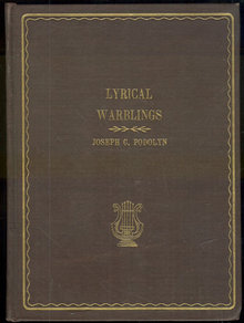Lyrical Warblings by Joseph Podolyn 1939 Signed Poetry