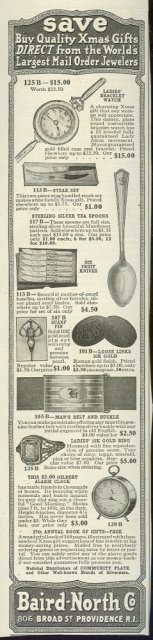 Baird-North Mail Order Jewelers 1921 Advertisement