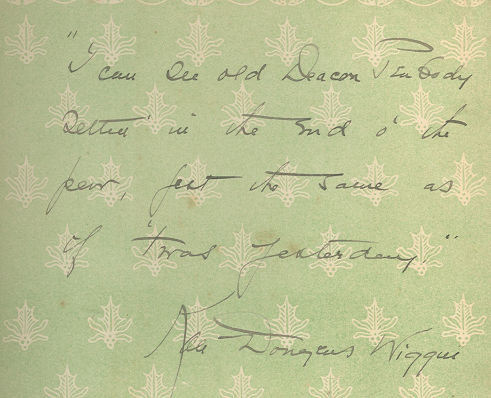 Old Peabody Pew Signed by Kate Douglas Wiggin 1907