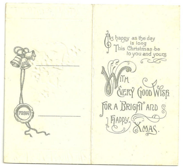 Victorian Christmas Greeting Card Sent to Greet You