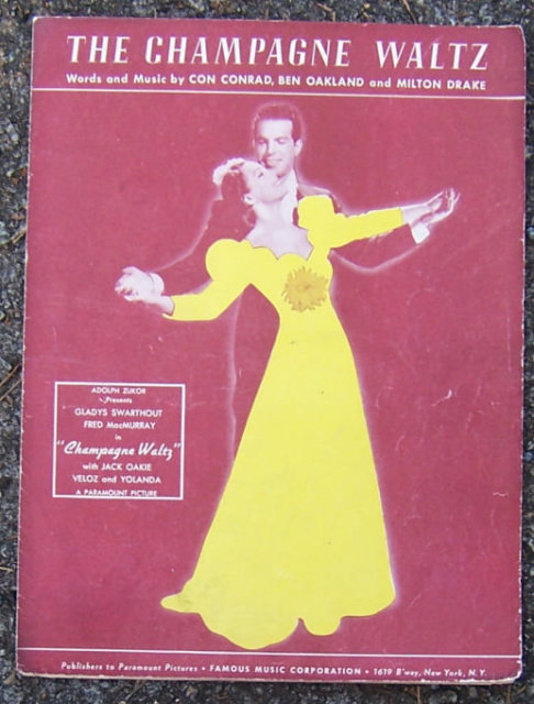 Champagne Waltz Sheet Music Gladys Swarthout Movie 1936