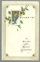 Christmas Wish Postcard With Little Girl & Teddy Bear