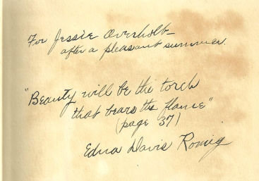 Torch Undimmed Signed by Edna Davis Romig 1931 Poetry