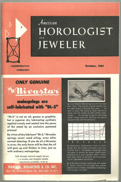 American Horologist and Jeweler Magazine October 1959