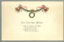 Best New Year Wishes Postcard with Golden Bells