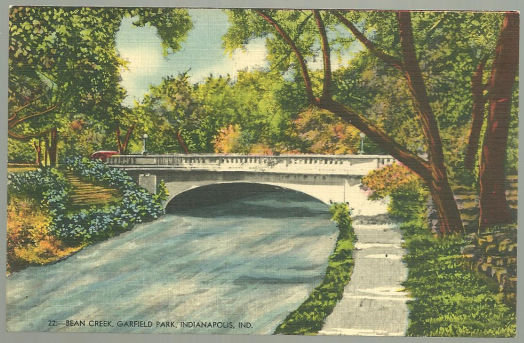 Postcard of Bean Creek, Garfield Park, Indianapolis, IN