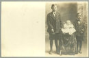 Real Photo Postcard of Two Boys Standing with Baby