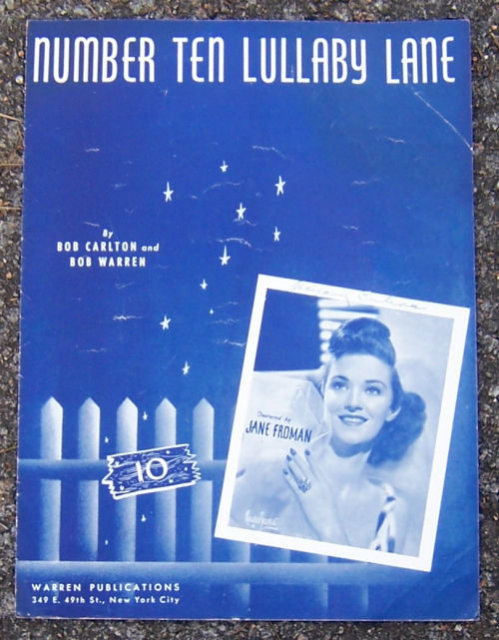 Number Ten Lullaby Lane Sung by Jane Fromann 1940 Music