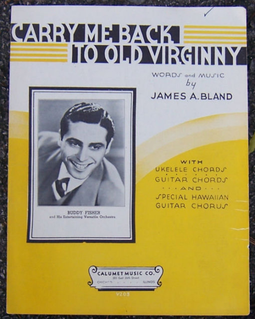 Carry Me Back to Old Virginny Sung by Buddy Fisher 1935