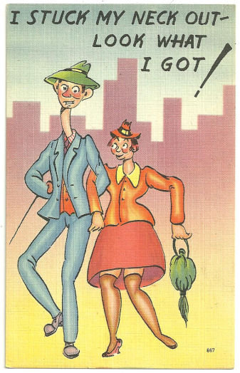 Comic Postcard of Lovely Courting Couple