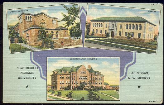 Postcard of New Mexico Normal University Las Vegas 1945