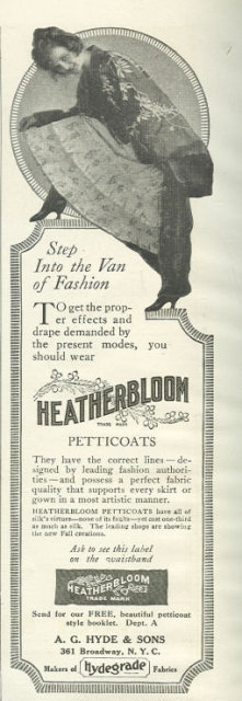 Heatherbloom Petticoats Latest Fashion 1916 Magazine Ad