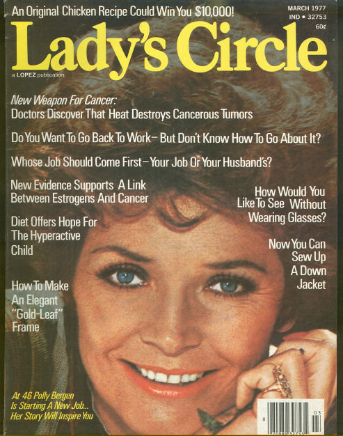 Lady's Circle Magazine March 1977 Polly Bergen on Cover