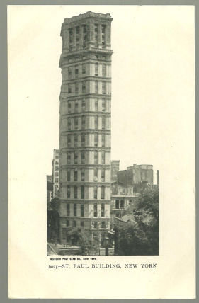 Undivided Postcard of St. Paul Building, New York, NY