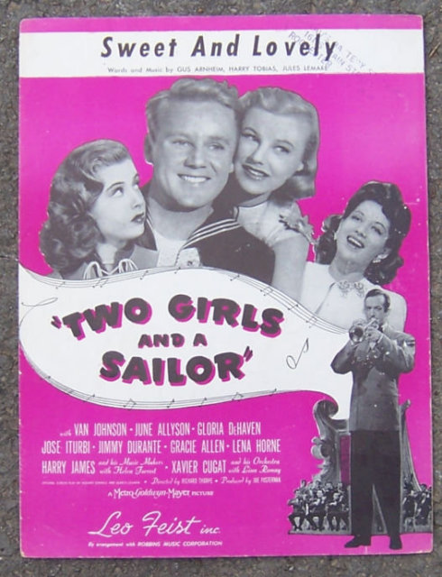 Sweet and Lovely from Two Girls and a Sailor 1931 Music