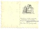 Vintage Valentine Card with Little Girl Holding Flowers