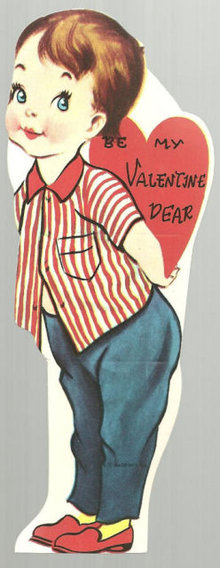 Vintage Valentine of Little Girl Be My Valentine Dear