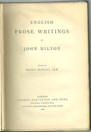 English Prose Writings of John Milton 1889 Carisbrooke