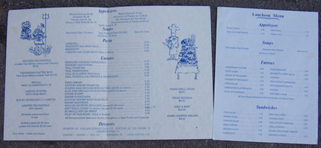 Vintage Menu From Summer Wind Restaurant Long Island, New York