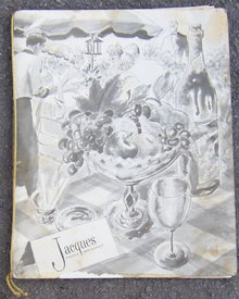 Vintage Menu From Jacques French Restaurant Chicago, Illinois