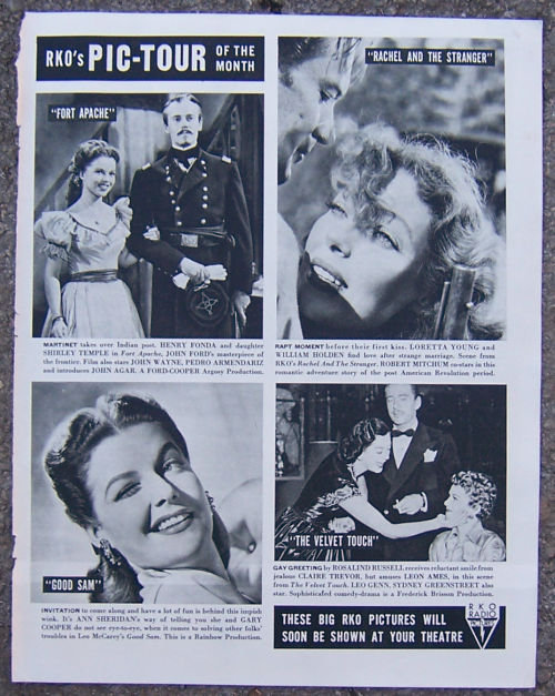 1948 RKO's Pic-Tour of the Month Life Magazine Ad