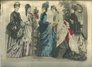 Colored Les Modes Parisiennes Fashion Print March 1876