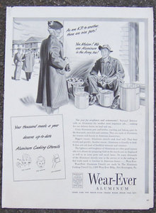 1941 Wear-Ever Aluminum Magazine WWII Advertisement