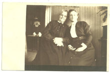 Real Photo Postcard of Two Lovely Ladies in Black