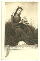 Eduard Von Steinle Postcard of Young Maiden in a Dress