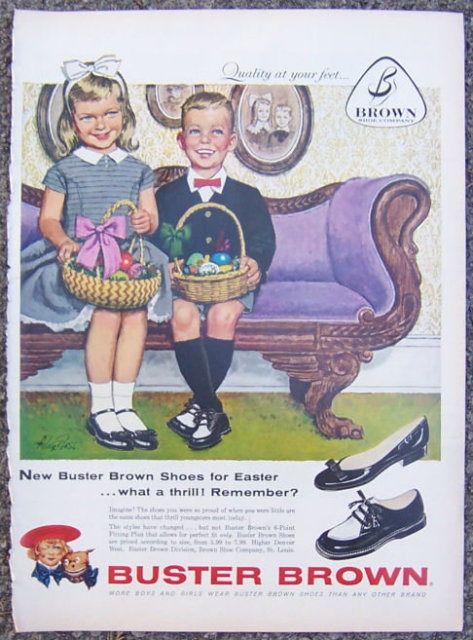 1959 Buster Brown Easter Shoes Magazine Advertisement