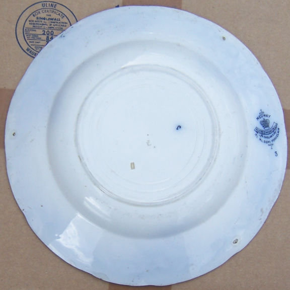 Antique Alfred Meakin China Medway Flow Blue Soup Bowl