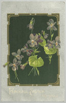 Peaceful Easter To You Postcard with Violets 1910