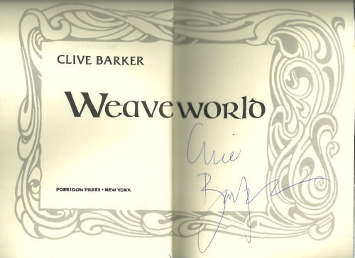 Weaveworld Signed by Clive Baker 1987 Advanced Review