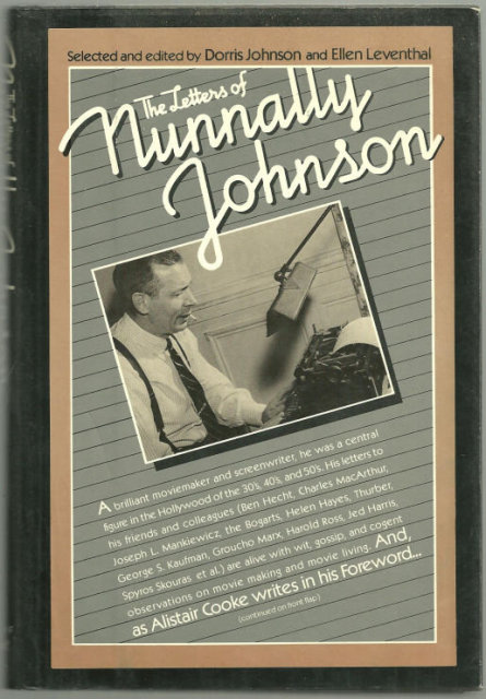 Letters of Nunnally Johnson 1981 1st edition with DJ