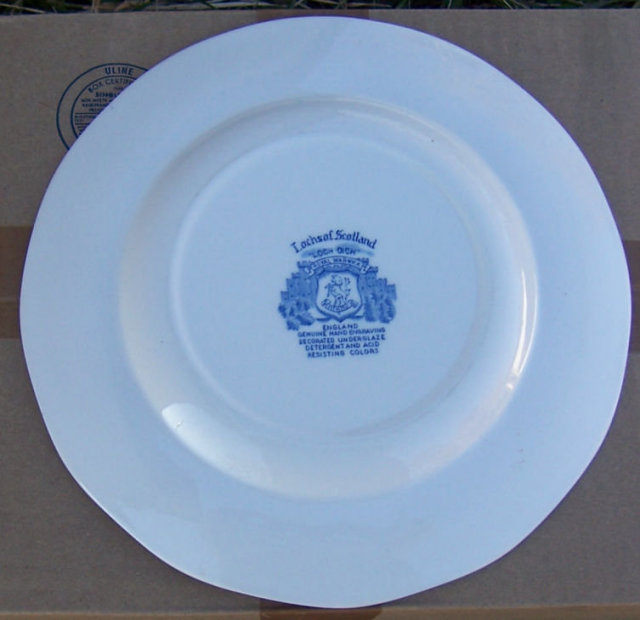 Lochs of Scotland Blue and White Loch Oich Dinner Plate