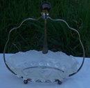 Glass Condiment Bowl with Silver Holder and Spoon