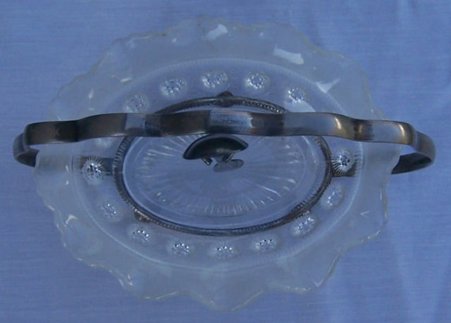 Glass Condiment Bowl with Silver Holder and Spoon