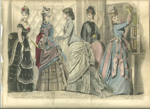 Colored Les Modes Parisiennes Fashion Print April 1876