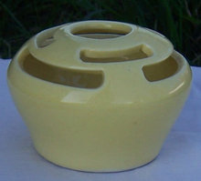 Vintage Bright Yellow Camark Pottery Flower Frog